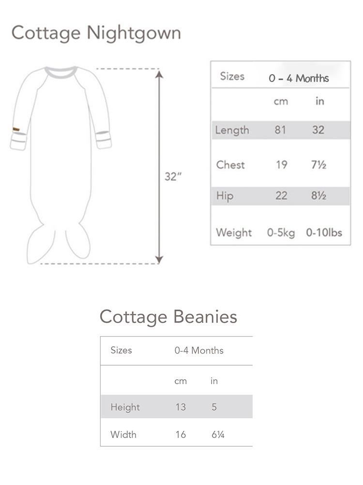 Juddlies - Newborn Organic Knotted Baby Nightgown with Hand Cuffs - Bear Black - Cottage Collection - Stylemykid.com