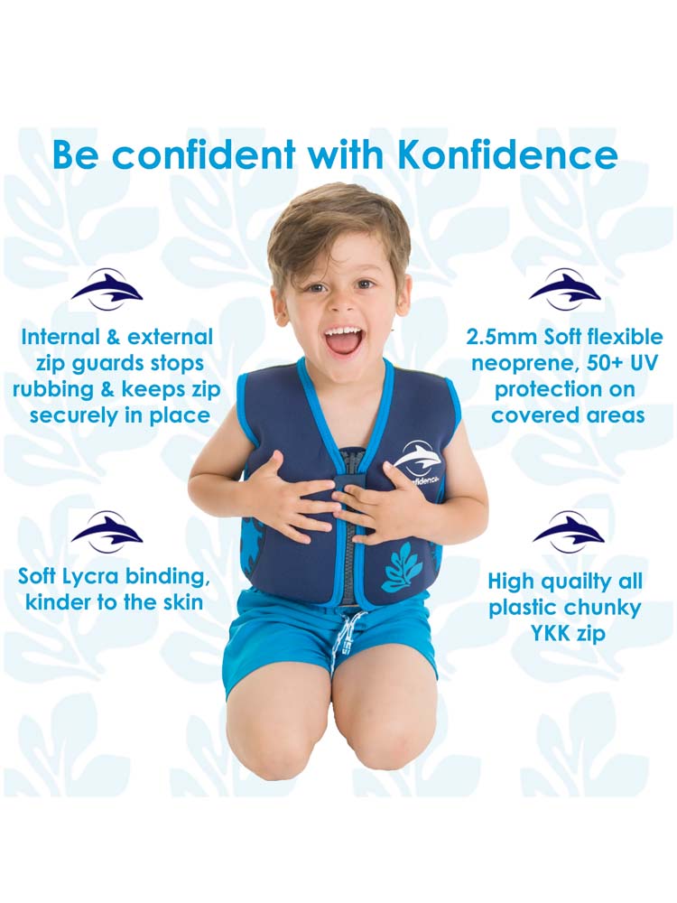 Konfidence Kids - Girls Buoyancy Swim Vest Jacket - Red Stripe Martha - 18 months to 3 years - Stylemykid.com