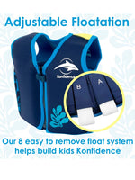 Konfidence Kids - Girls Buoyancy Swim Vest Jacket - Red Stripe Martha - 18 months to 3 years - Stylemykid.com
