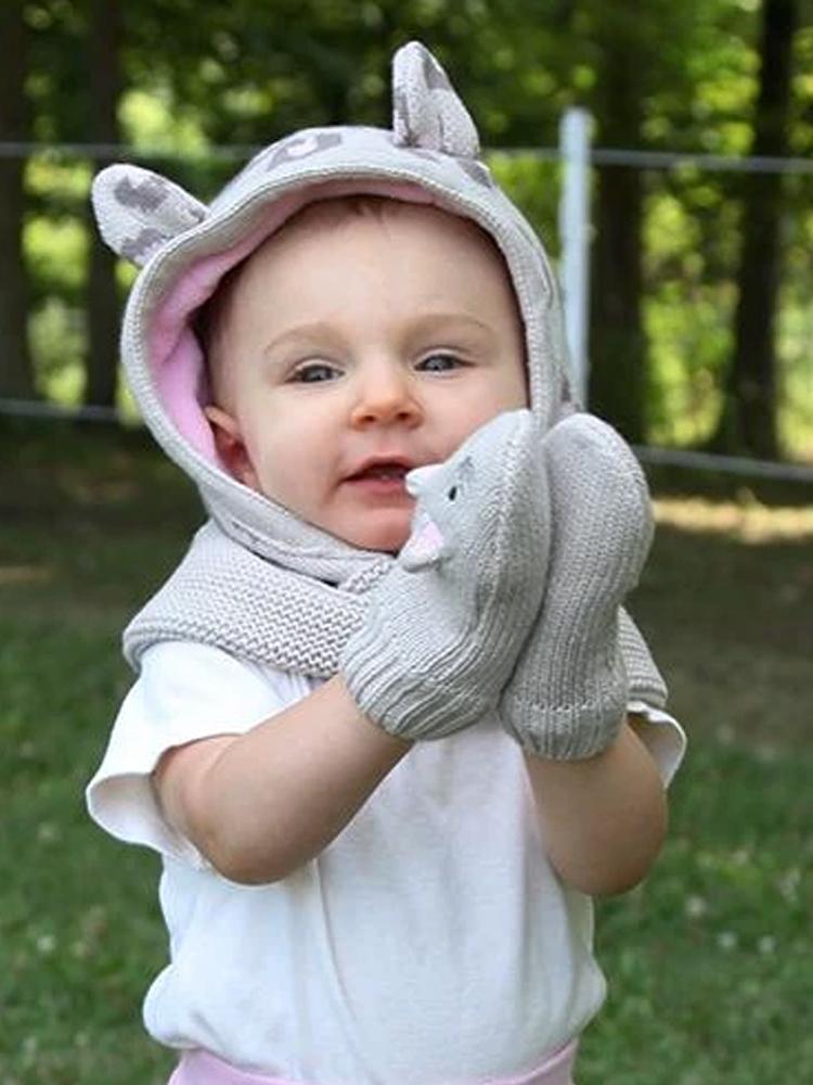 Zoocchini - Kids Knit Mittens - Kallie The Kitten 12 to 24 months - Stylemykid.com