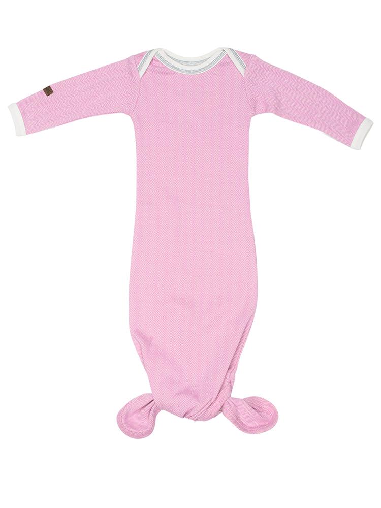 Juddlies - Newborn Organic Knotted Baby Nightgown - Sunset Pink - Cottage Collection - Stylemykid.com