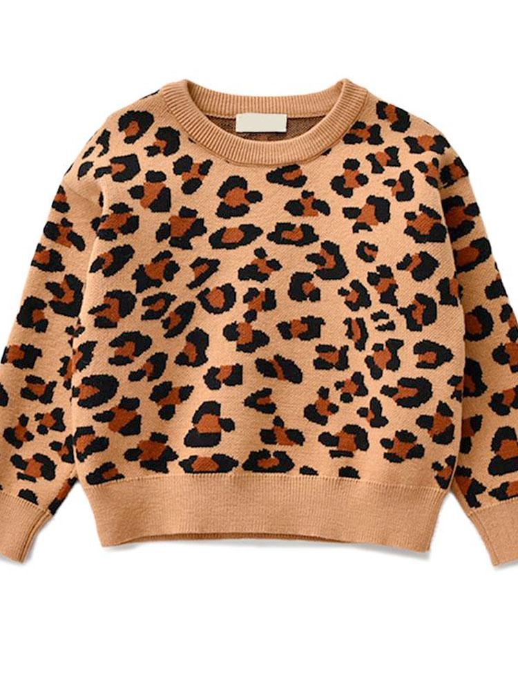 Animal Power Girls Tan & Black Animal Print Jumper - African Leopard Tan - Stylemykid.com