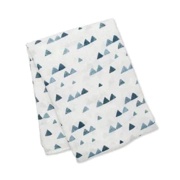 Swaddle Blanket For Baby By Lulujo Navy Triangles