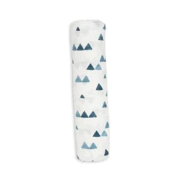 Swaddle Blanket For Baby By Lulujo Navy Triangles