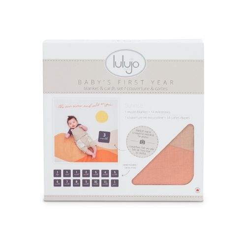 Lulujo - Single Cotton Swaddle & Cards - Sun Rises - Stylemykid.com