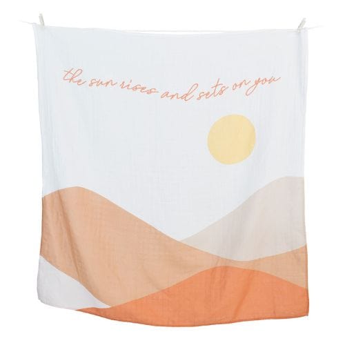 Lulujo - Single Cotton Swaddle & Cards - Sun Rises - Stylemykid.com