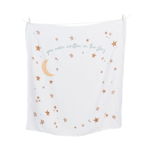 Lulujo - Single Cotton Swaddle & Cards - Written In The Stars - Stylemykid.com
