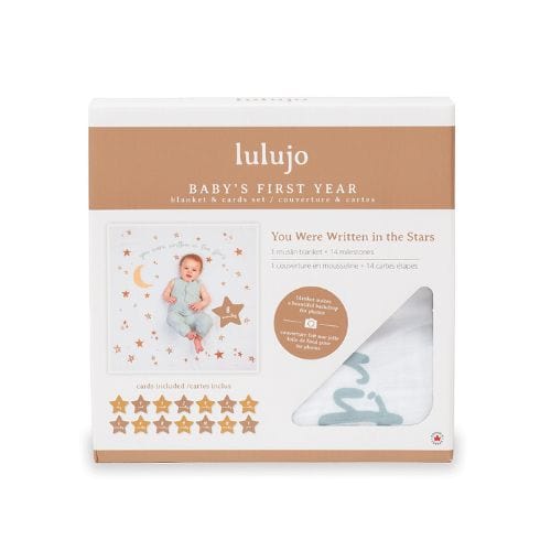 Lulujo - Single Cotton Swaddle & Cards - Written In The Stars - Stylemykid.com