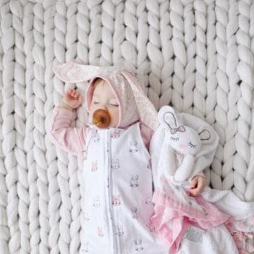 Muslin Lovie For Baby By Lulujo Pink Bunny