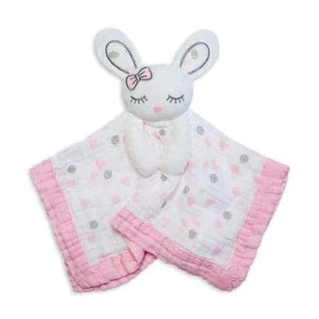 Muslin Lovie For Baby By Lulujo Pink Bunny