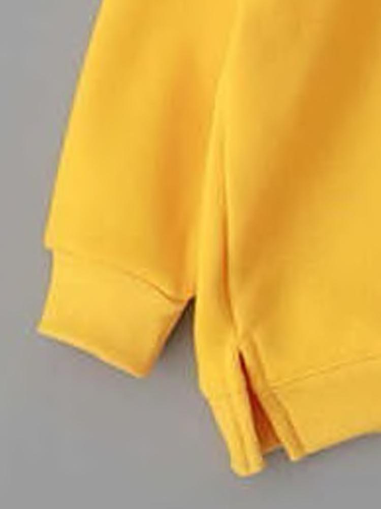 Unisex Animal Ears Hooded Sweatshirt Yellow