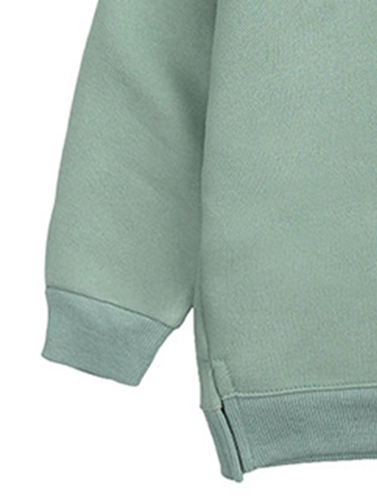 Unisex Animal Ears Hooded Sweatshirt Green