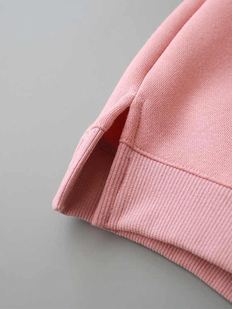 Unisex Animal Ears Hooded Sweatshirt Pink