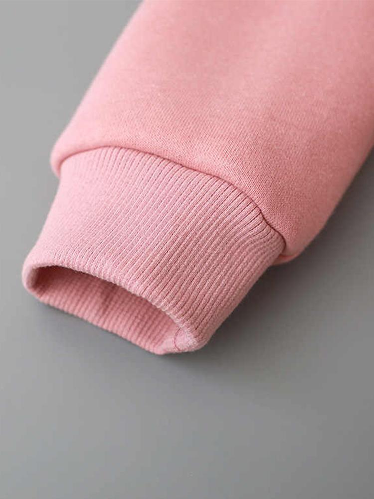 Unisex Animal Ears Hooded Sweatshirt Pink