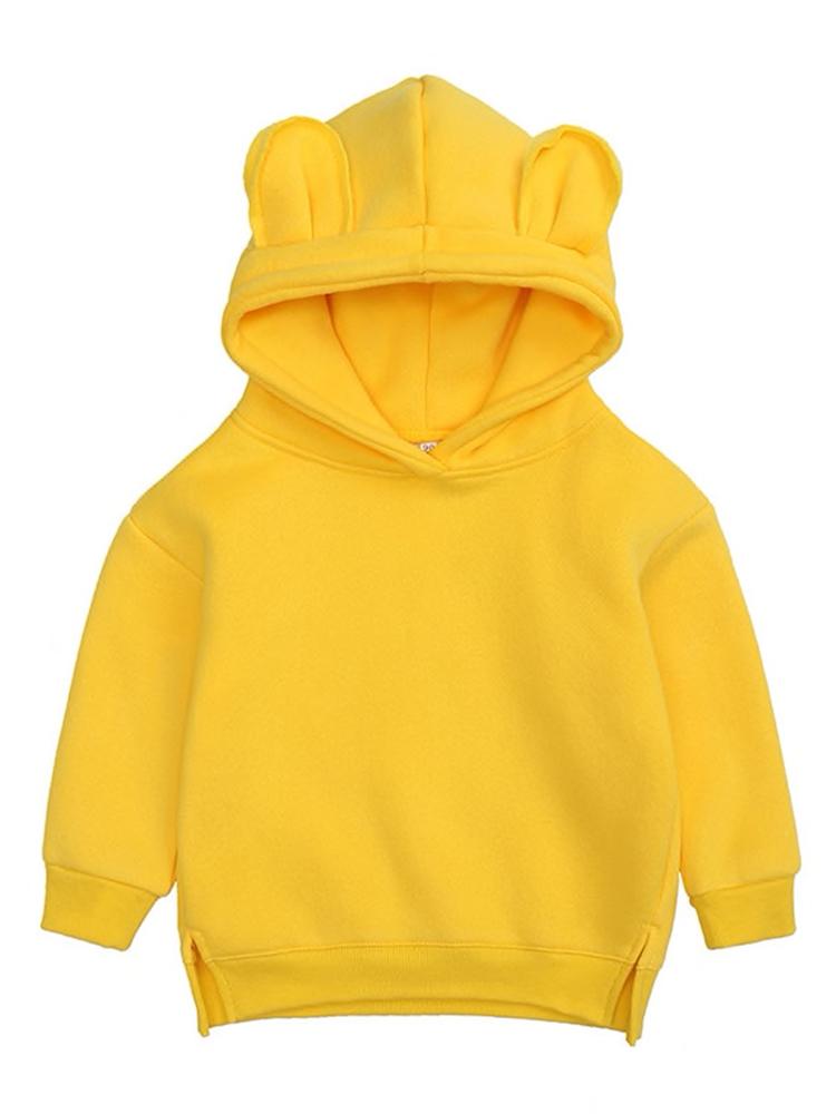 Unisex Animal Ears Hooded Sweatshirt Yellow