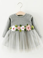 Grey Flower Girls Party Tutu Dress - Silver Grey - 6 to 24 Months - Stylemykid.com