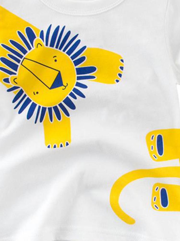 Wraparound Lion White T-shirt - 18M to 6 Y - Stylemykid.com