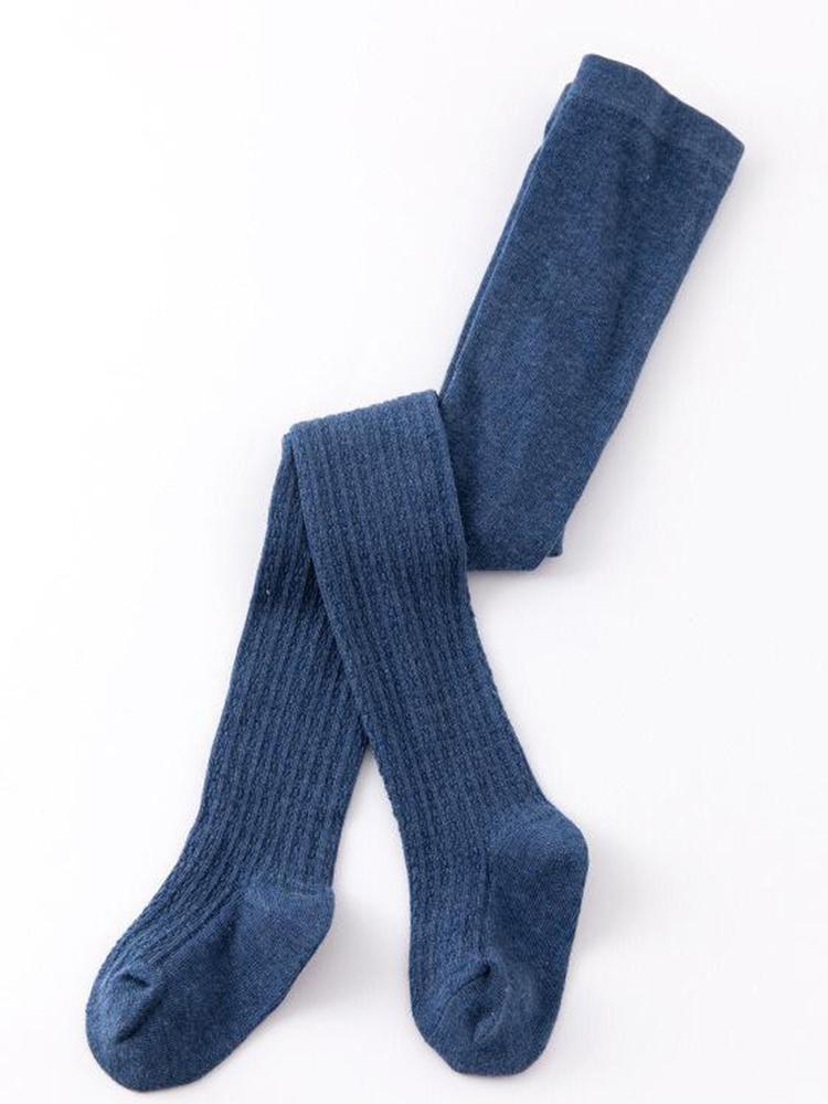 Girls Ribbed Knit Tights - Blue - Stylemykid.com