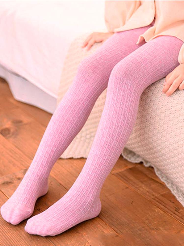 Girls Ribbed Knit Tights - Pink  Style My Kid –