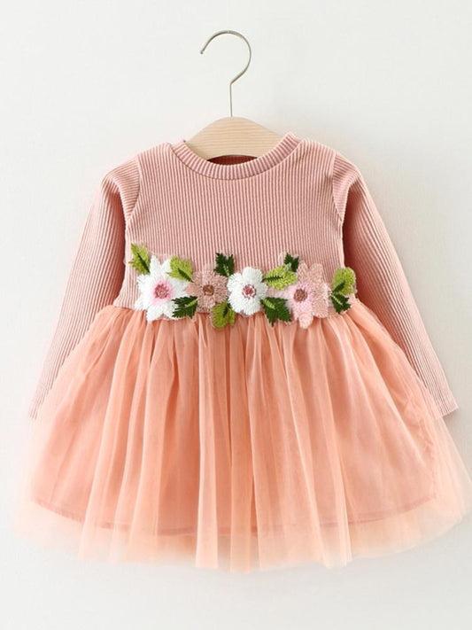 Pink Flower Girls Party Tutu Dress - Candy Pink - 6 to 24 Months - Stylemykid.com