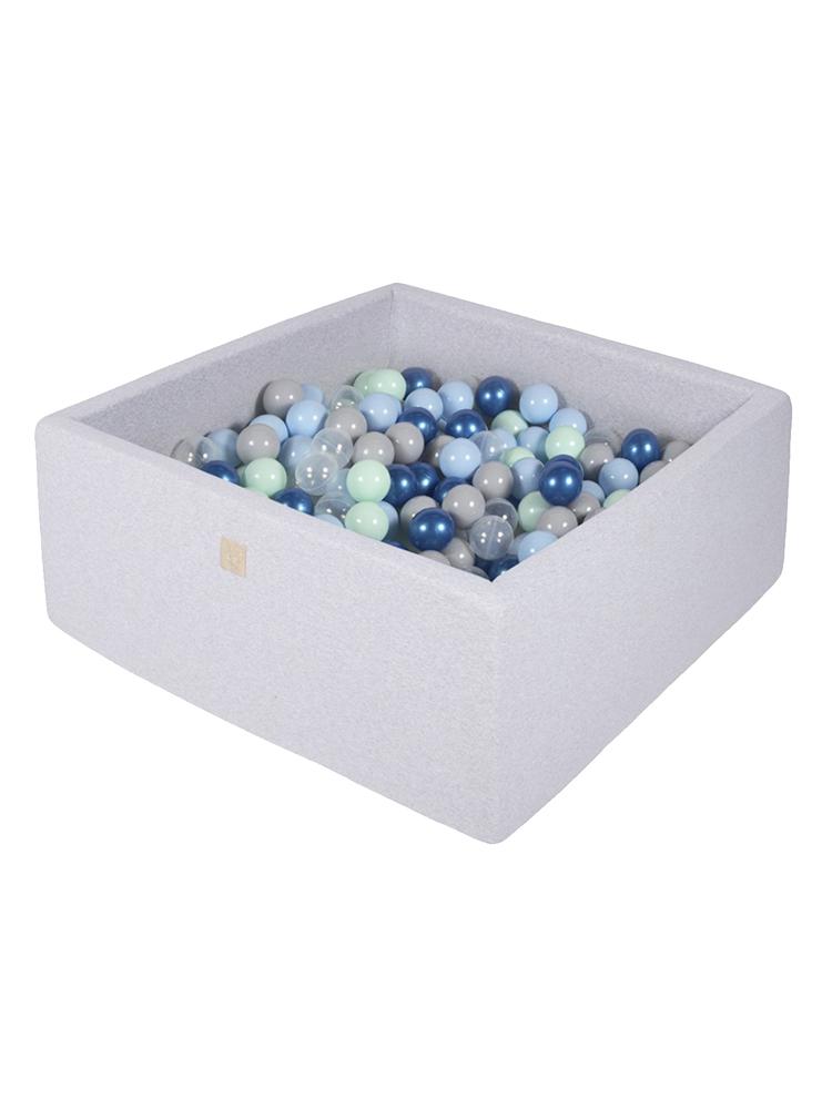 MeowBaby - Blue Lagoon - Luxury Square Kids Ball Pit - Complete set with 300 balls - 90cm Diameter (UK and Europe Only) - Stylemykid.com