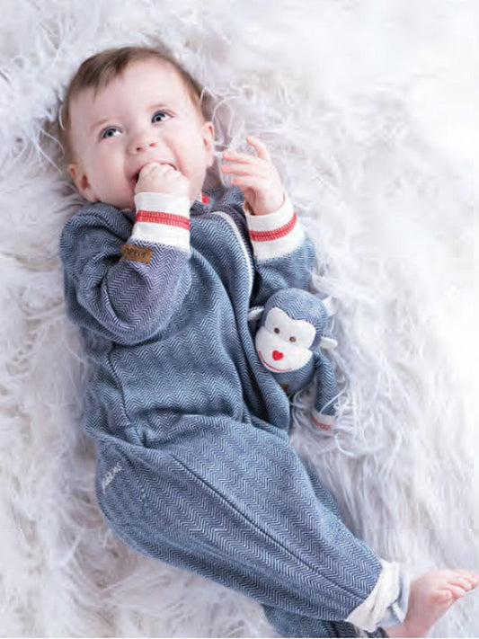 Juddlies - Organic Lake Blue Baby Sleepsuit / Playsuit - Newborn to 3 M - Stylemykid.com