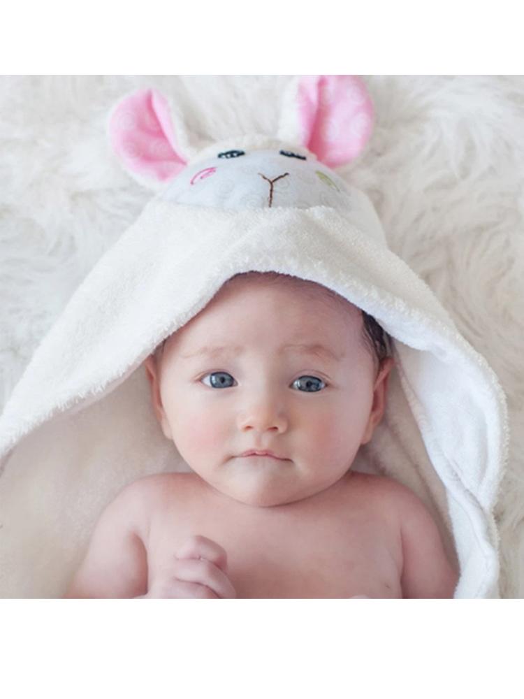 Zoocchini - Animal Cotton Baby Hooded Towels - Lola the Lamb - 0-2 Years - Stylemykid.com