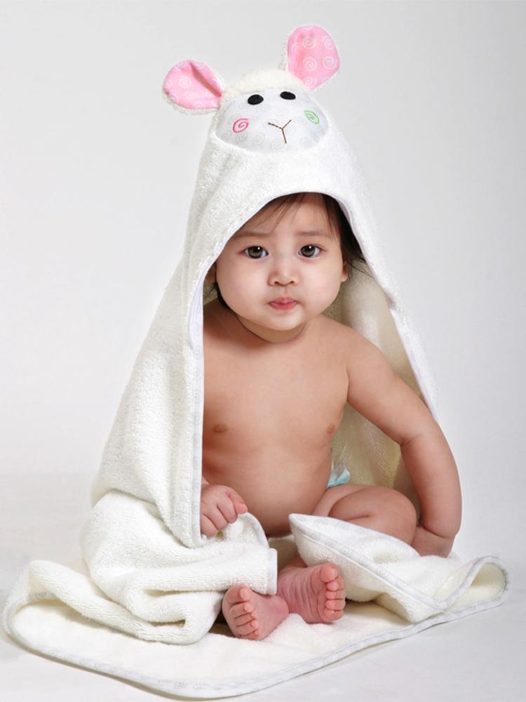 Zoocchini - Animal Cotton Baby Hooded Towels - Lola the Lamb - 0-2 Years - Stylemykid.com