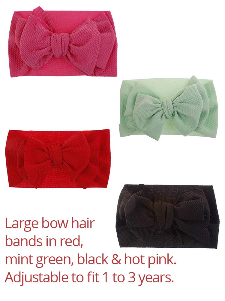 Large Bow Hair Band for Baby Girls and Toddlers - Hot Pink - Stylemykid.com