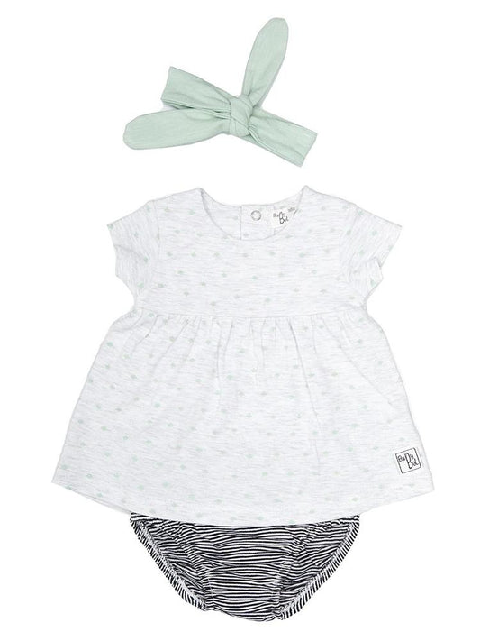 Babybol - Fluttering Leaves Dress, Knickers & Headband Baby 3 Piece Outfit Newborn to 18M - Stylemykid.com