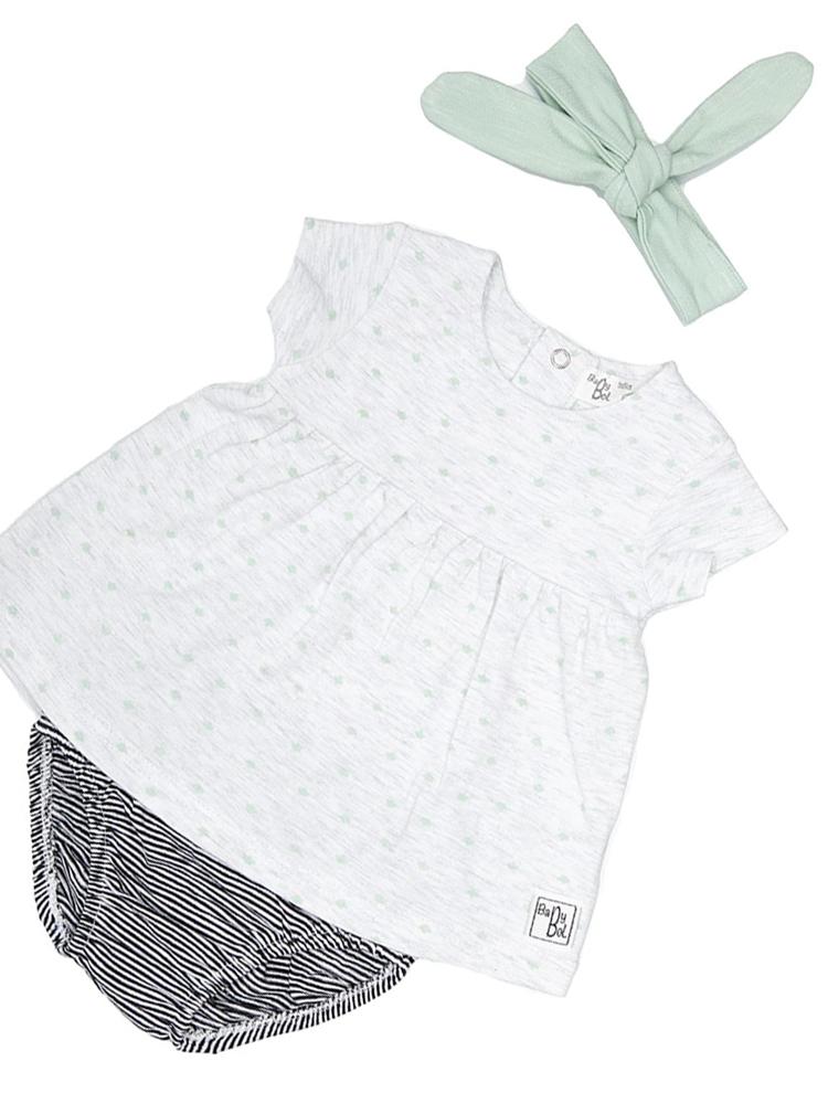 Babybol - Fluttering Leaves Dress, Knickers & Headband Baby 3 Piece Outfit Newborn to 18M - Stylemykid.com