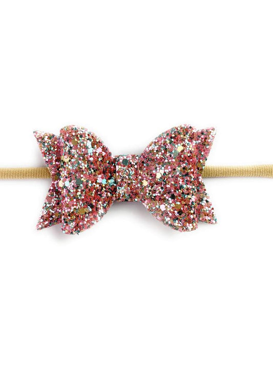 Baby Wisp - Courtney Bow Headband - Pink Glitter - Stylemykid.com