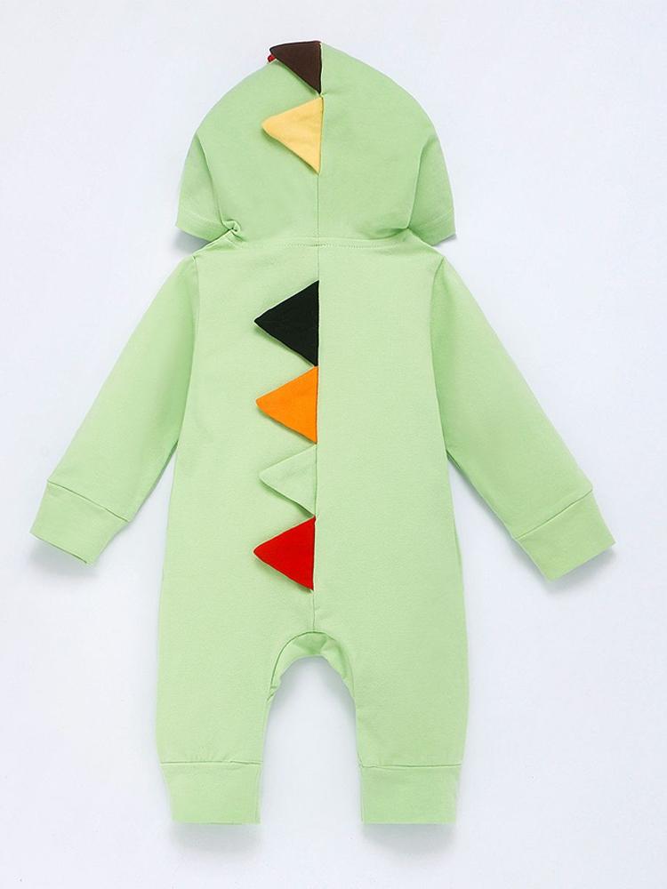 Light Green Dinosaur Hooded Onesie with Coloured Spikes 6 to 24 months - Stylemykid.com