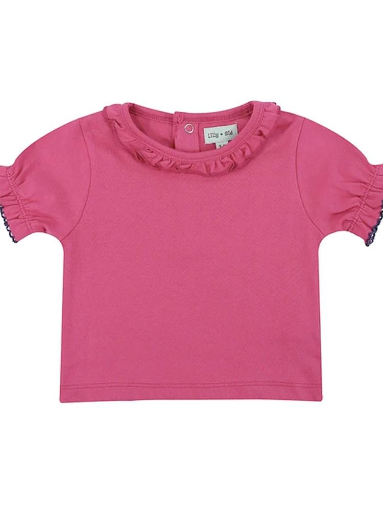 Lilly & Sid Organic Pretty Pink Girls T-Shirt 3-6 months - Stylemykid.com