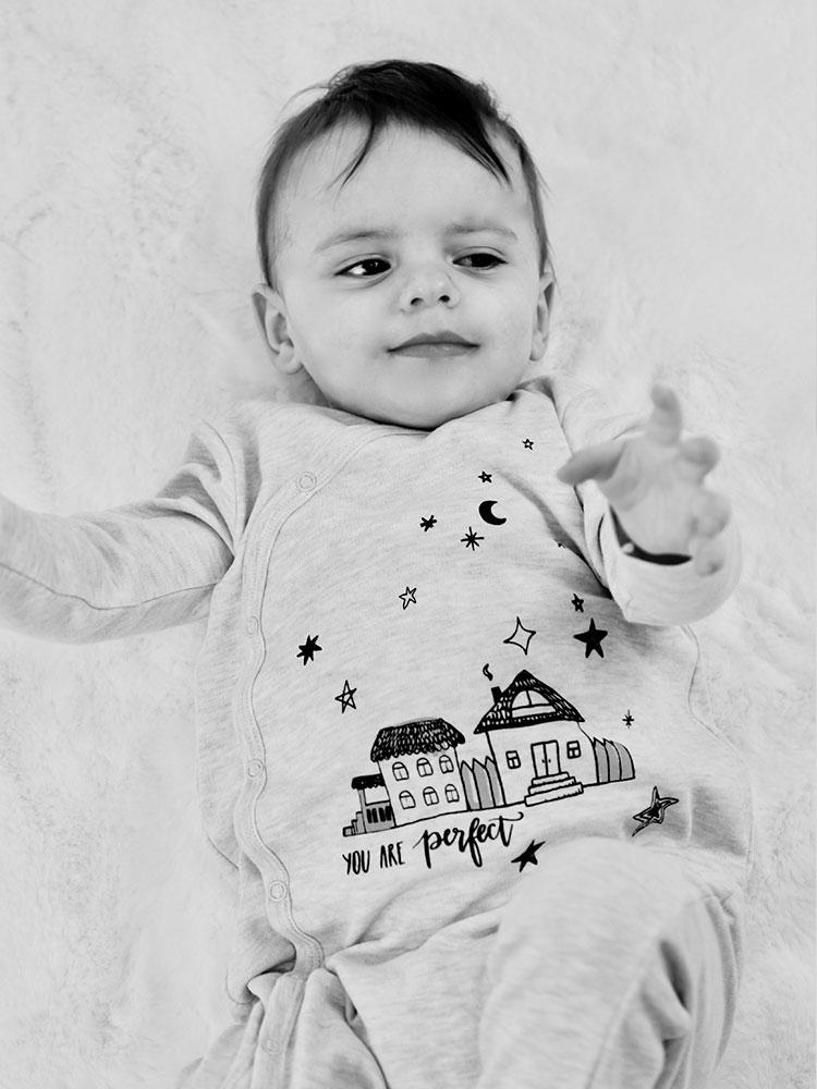 Artie - Little Night House Cream Marl Baby Sleepsuit - 9 to 18 Months - Stylemykid.com