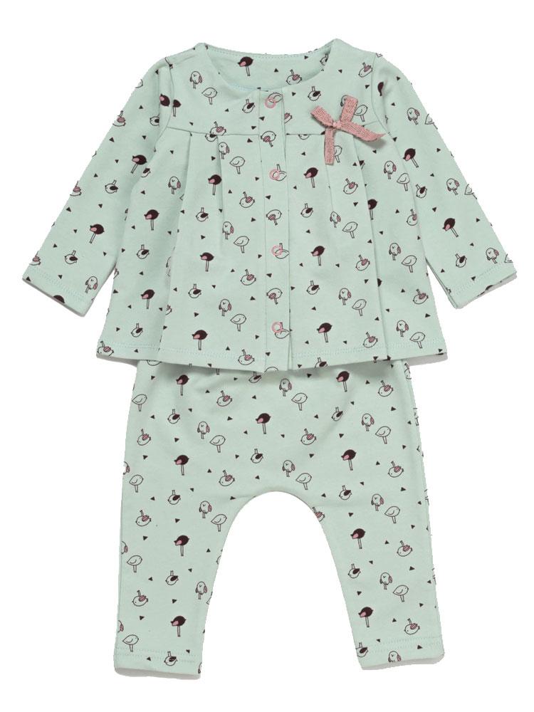 Artie - Little Chicks Pale Green 2 Piece Top and Bottoms Outfit - 3 to 6 and 9 to 12 months - Stylemykid.com