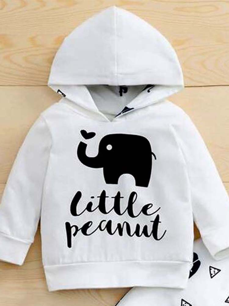 Baby Little Peanut Hoodie - White - 3 Months to 2 Years - Stylemykid.com