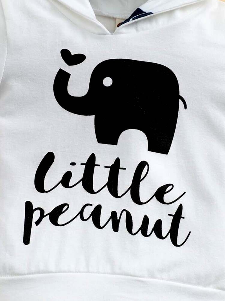 Baby Little Peanut Hoodie - White - 3 Months to 2 Years - Stylemykid.com