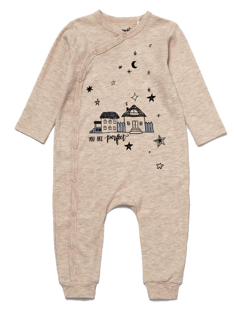 Artie - Little Night House Cream Marl Baby Sleepsuit - 9 to 18 Months - Stylemykid.com