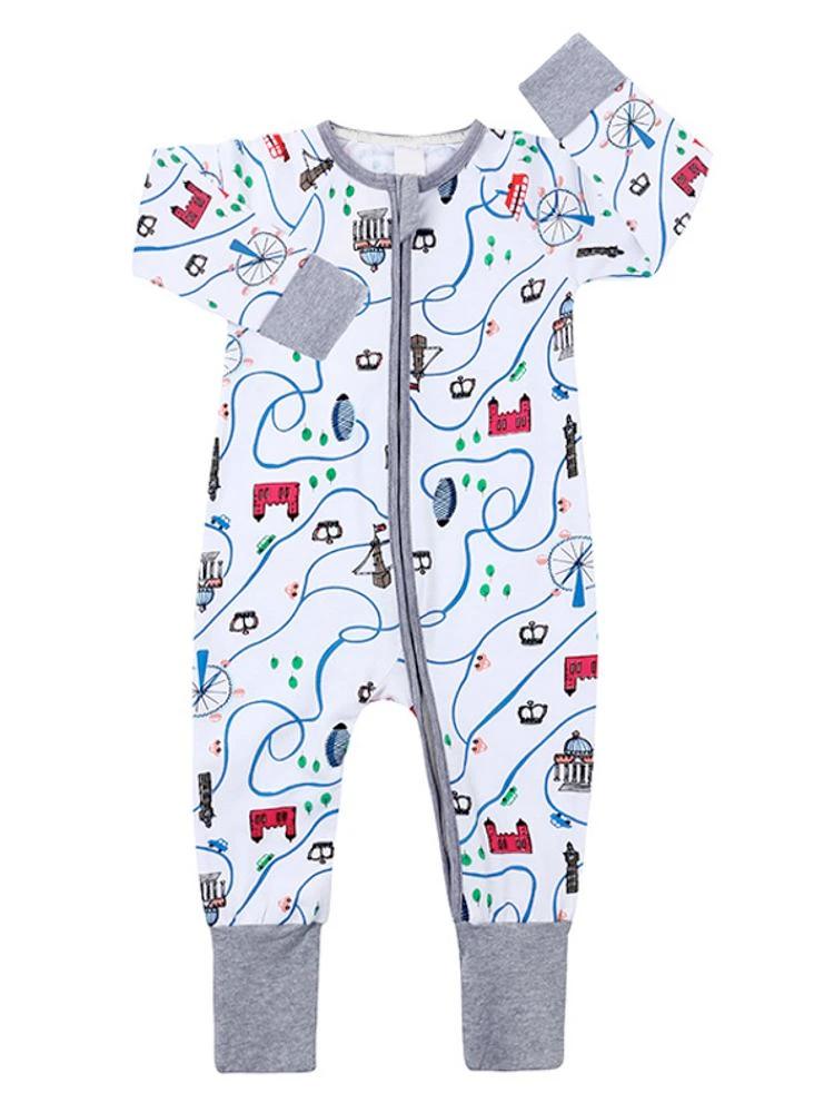 London Landmarks Baby Zip Sleepsuit with Hand and Feet Cuffs - Stylemykid.com