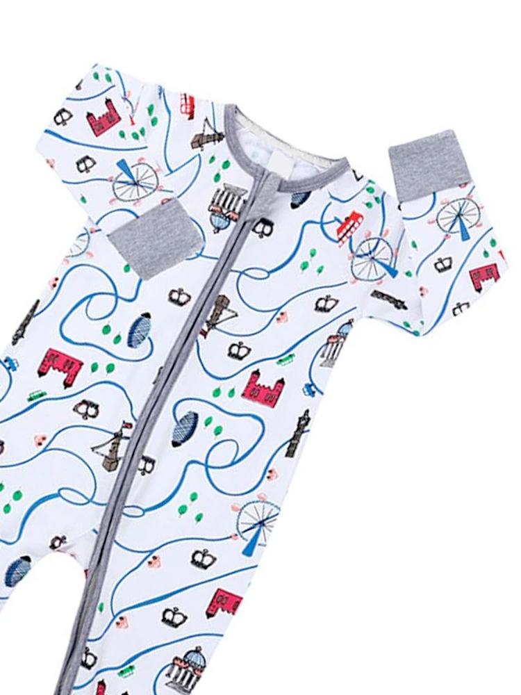 London Landmarks Baby Zip Sleepsuit with Hand and Feet Cuffs - Stylemykid.com