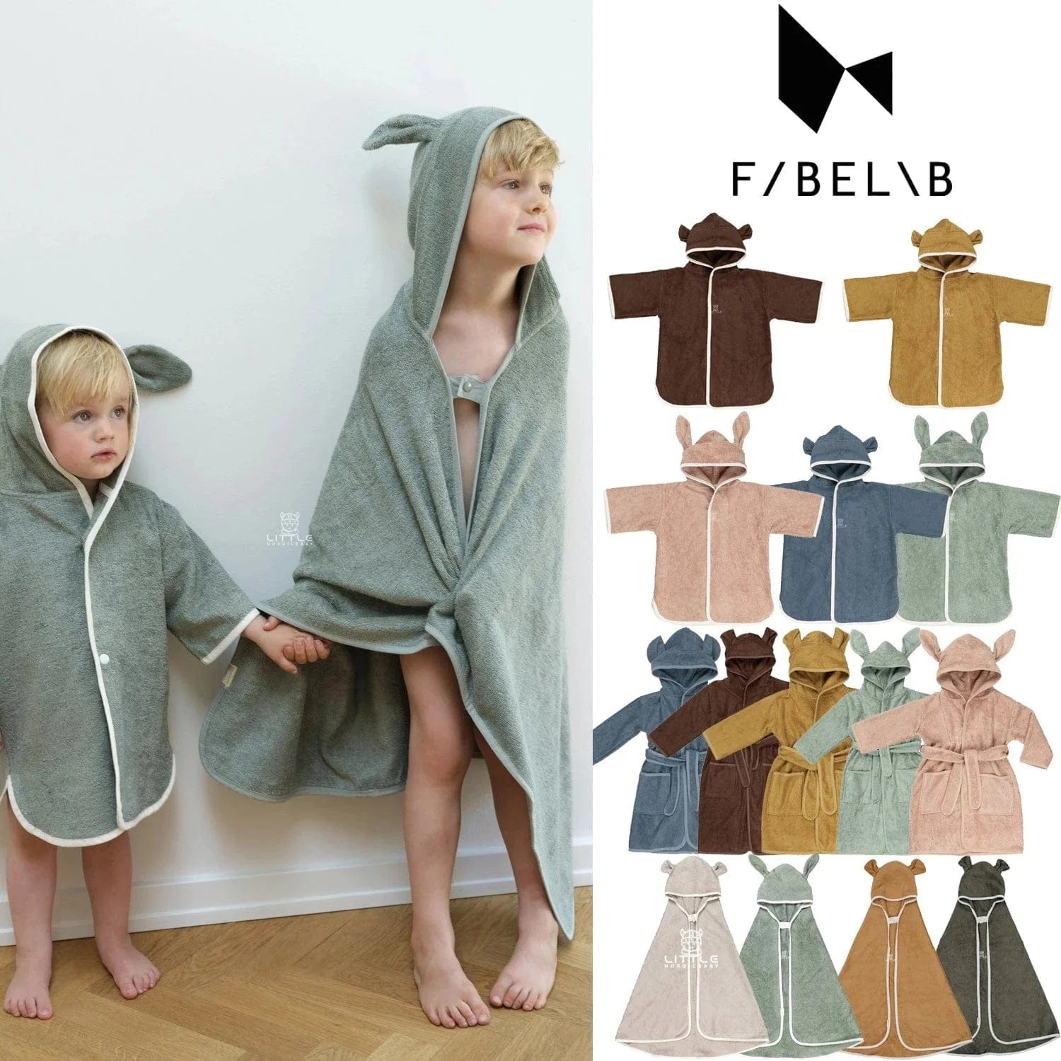 Bunny Bamboo Hooded Towel For Kids By Fabelab Lilac