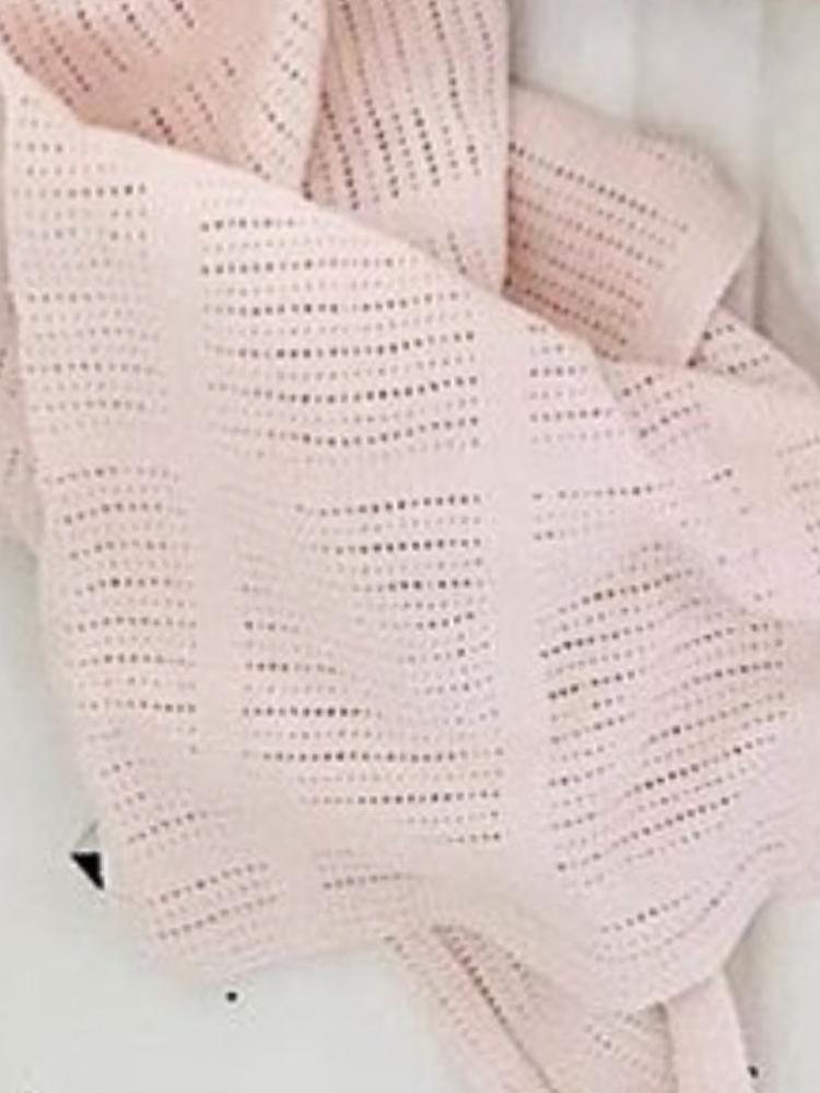 Cellular Blanket For Baby By Lulujo Pink