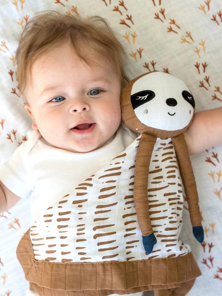 Muslin Lovie For Baby By Lulujo Sloth