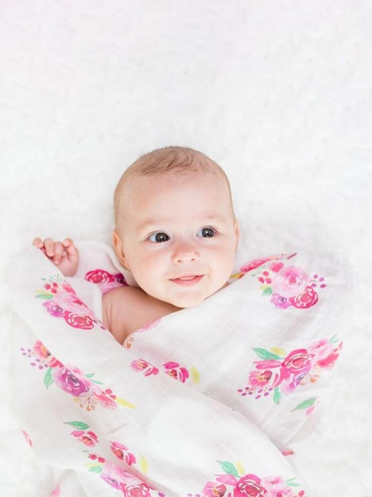 Swaddle Blanket For Baby By Lulujo Posies