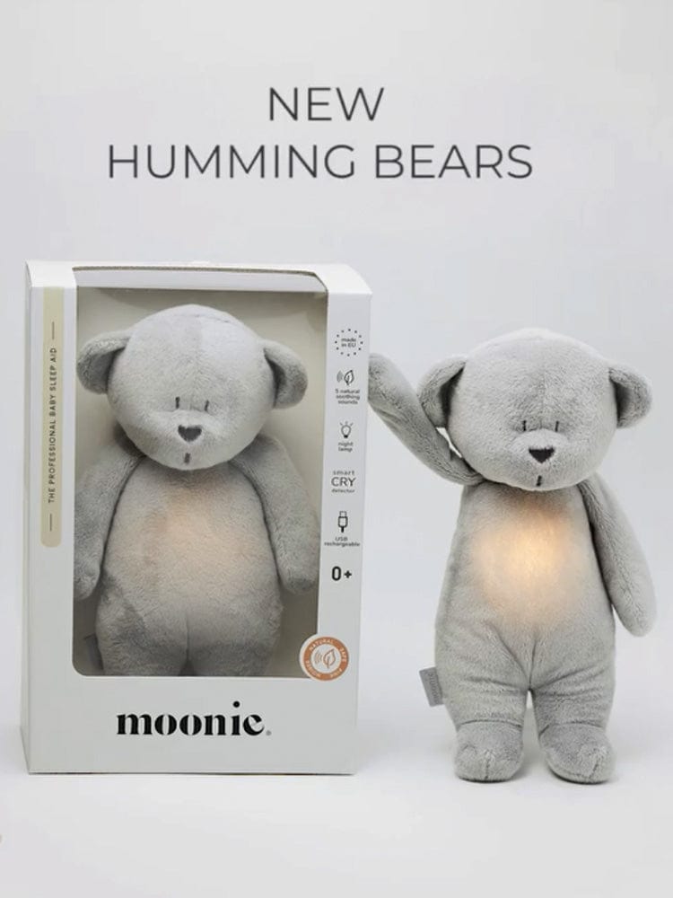 Moonie Humming BEAR Baby Night Light & Sleep Aid - SILVER - Stylemykid.com