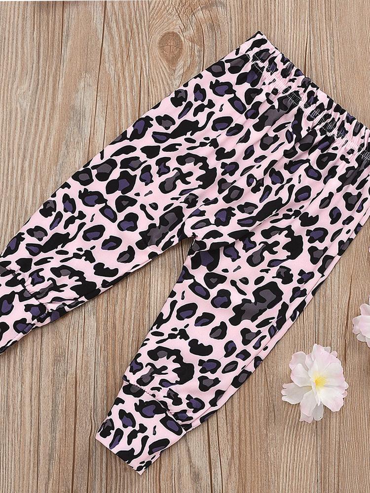 Little Mamas Girl Pink & Black Leopard Patterned 3 Piece Outfit - Top, Bottoms & Headband - Stylemykid.com