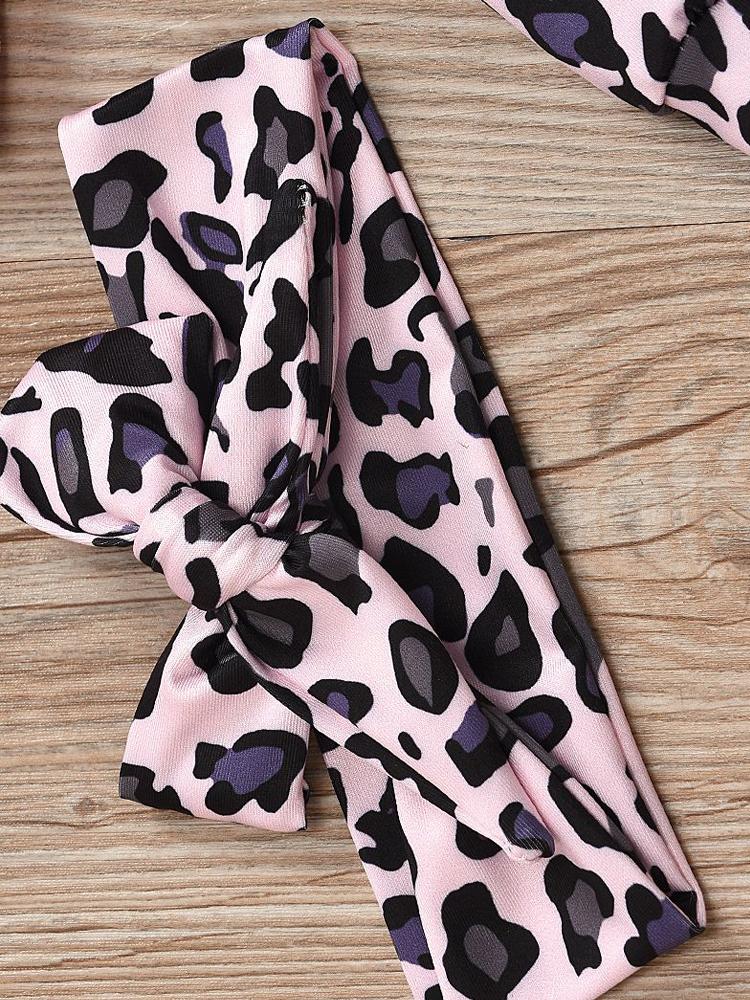 Little Mamas Girl Pink & Black Leopard Patterned 3 Piece Outfit - Top, Bottoms & Headband - Stylemykid.com