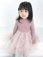 Starlight Little Girls Mink Pink Party Dress with Tulle & Gold Effects Skirt - 6M to 3Y - Stylemykid.com