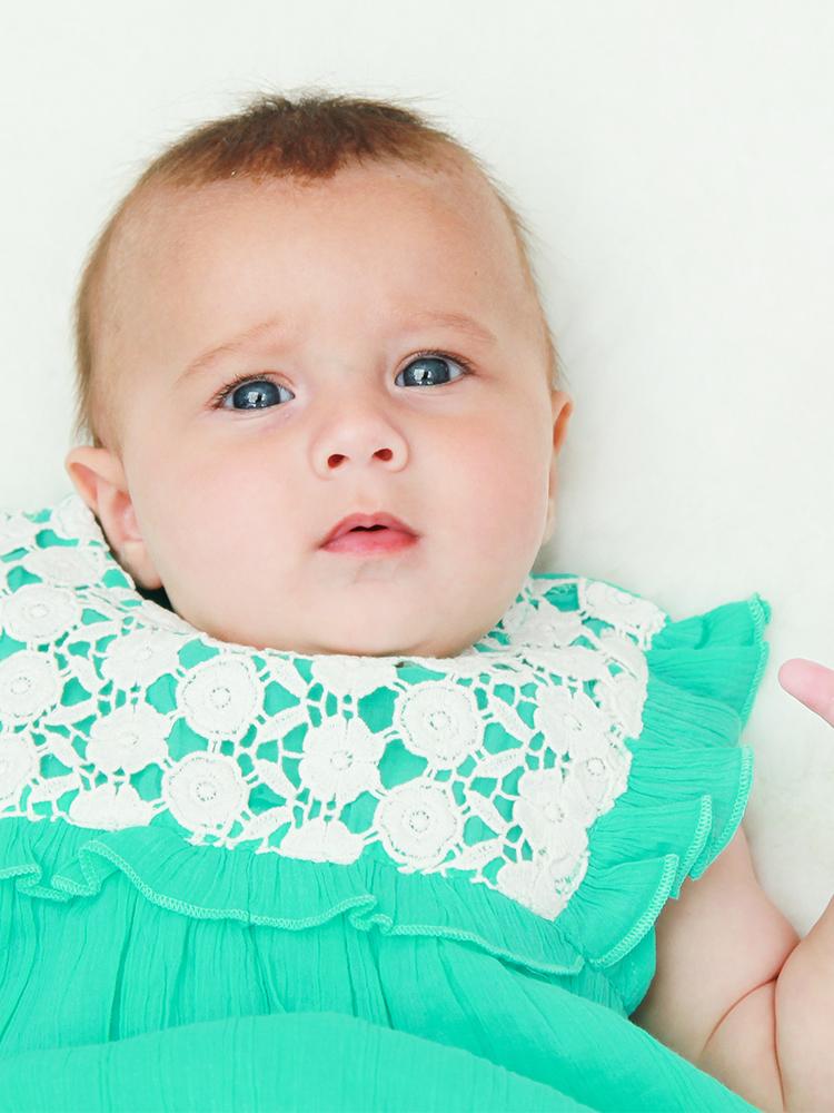 Lilly & Sid Organic - Mint Green & White Lace Baby & Little Girl Dress - Stylemykid.com